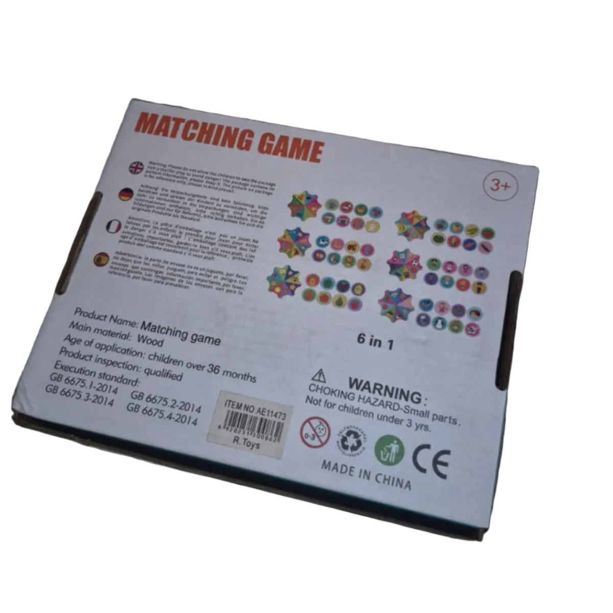 Matching game star boards and animal token discs laid flat