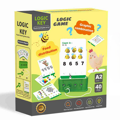Logic Key Stage A2 logic game box — Food Distribution and Graphic Combination, green, 40 cards
