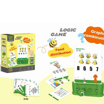 Logic Key Stage A2 gameplay showing number counting cards on display stand