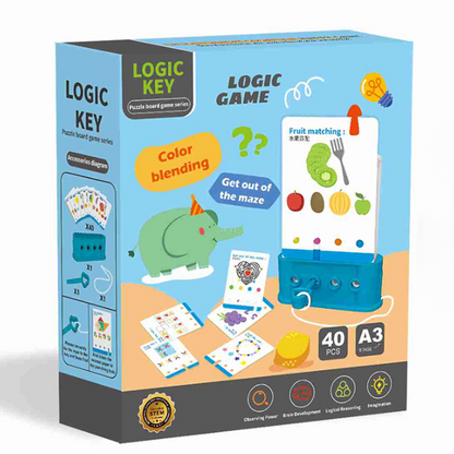 Logic Key Stage A3 logic game box — Color Blending and Get Out of the Maze, blue, 40 cards
