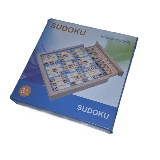 Wooden Sudoku board box front — Teaching Aids Series, 9x9 grid, ages 6+
